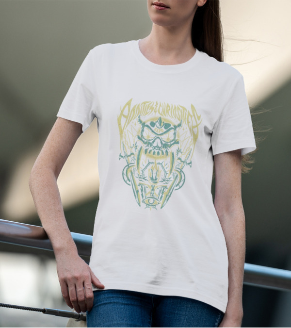 Oddities Curiosities Expo Skull Eye Swords T-Shirt