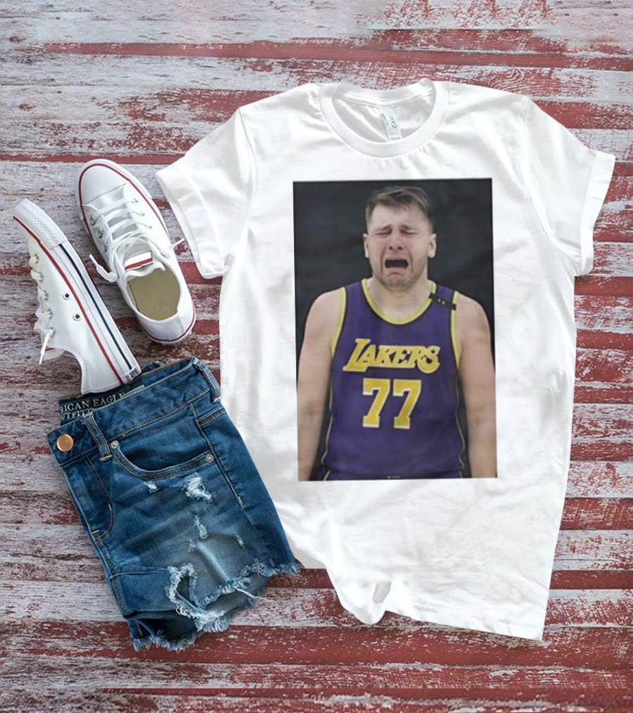 Luka Doncic Crying Lakers Jersey 77 Paul Lambert Justin Gaard T-Shirt