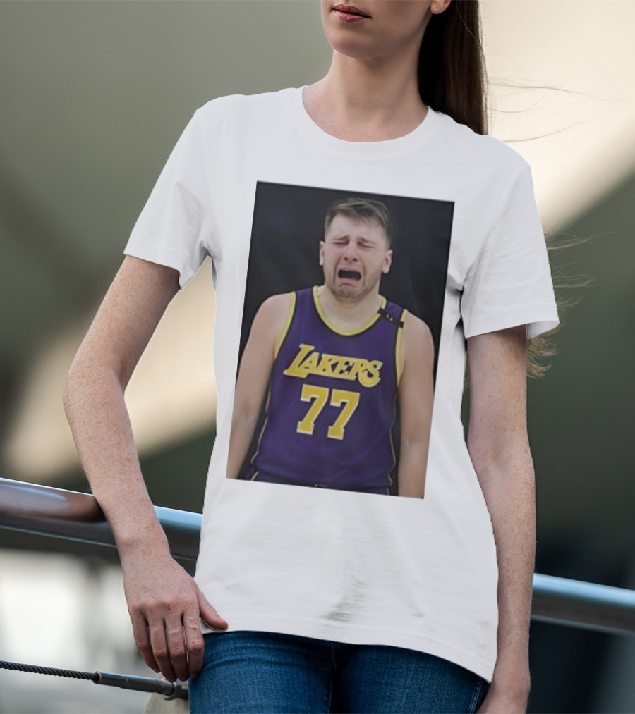 Luka Doncic Crying Lakers Jersey 77 Paul Lambert Justin Gaard T-Shirt