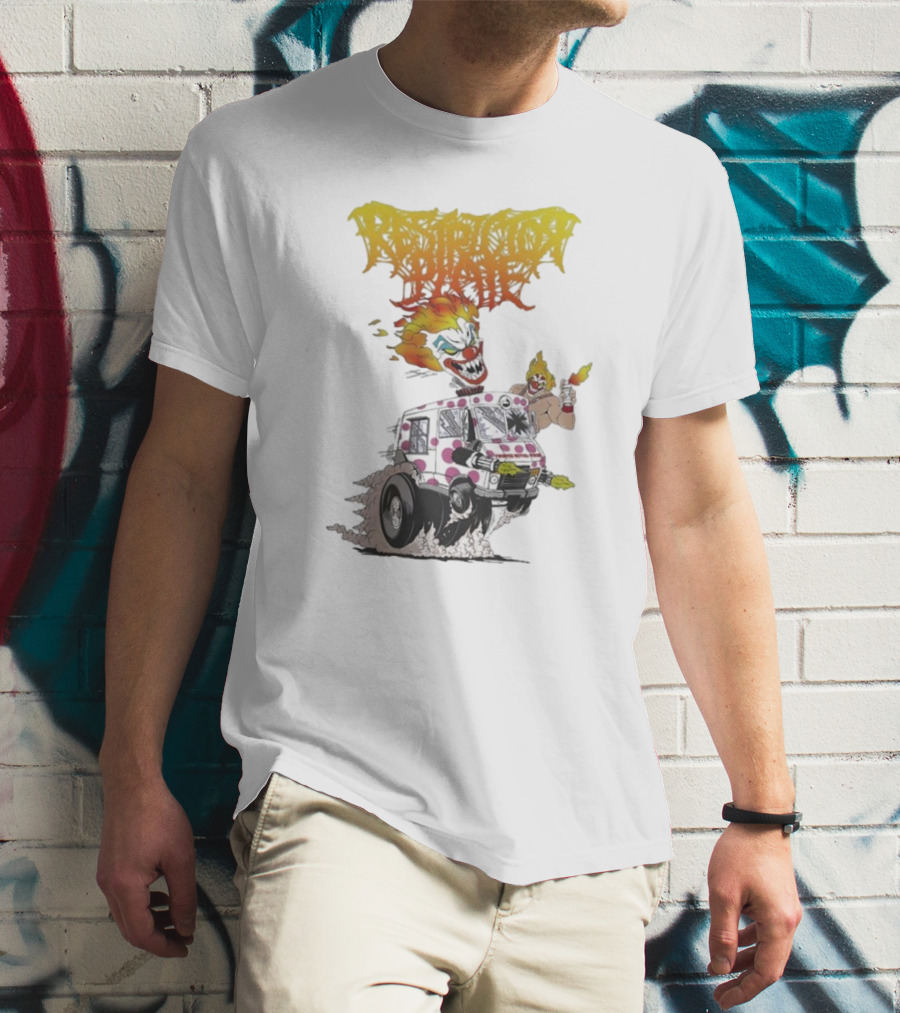 Restrictor Plate Twisted Metal Tour 2025 Flaming Clown Ice Cream Truck Explosion T-Shirt
