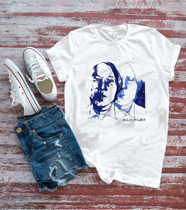 Rilo Kiley Execution Blue Sketch Faces T-Shirt