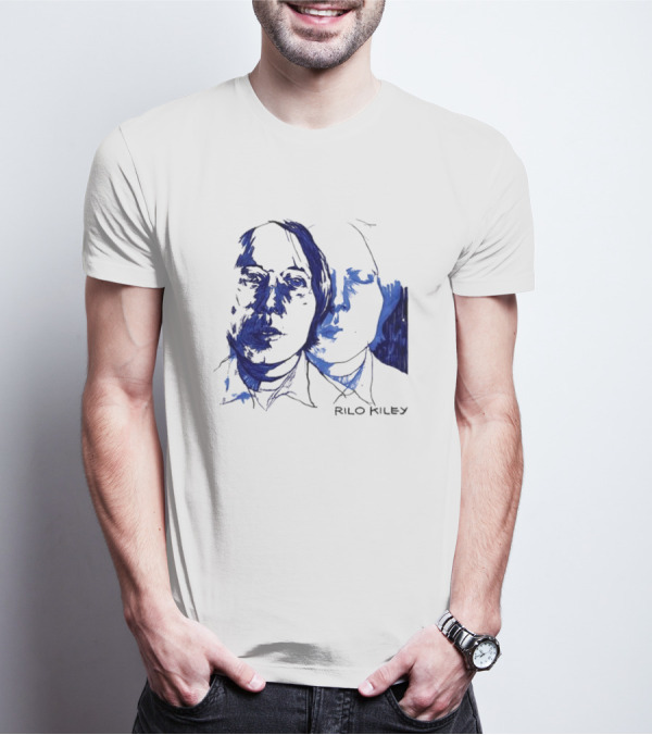 Rilo Kiley Execution Blue Sketch Faces T-Shirt