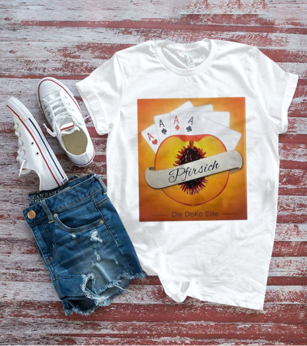 Pfirsich Die Doko Elite Poker Cards Peach Design T-Shirt