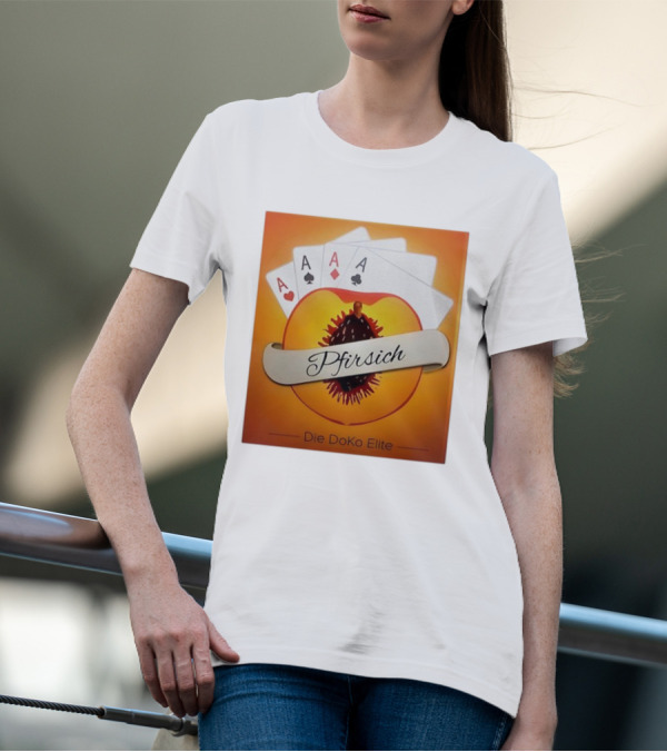 Pfirsich Die Doko Elite Poker Cards Peach Design T-Shirt