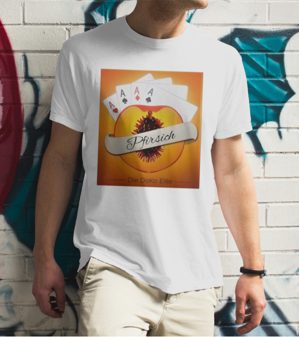 Pfirsich Die Doko Elite Poker Cards Peach Design T-Shirt