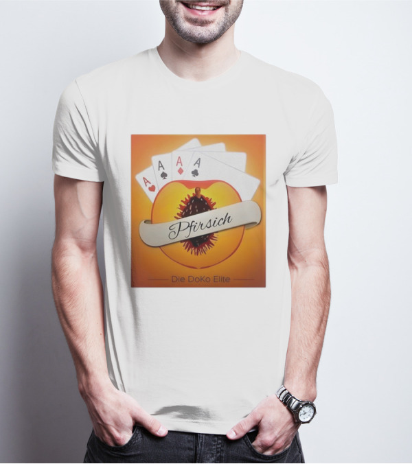 Pfirsich Die Doko Elite Poker Cards Peach Design T-Shirt