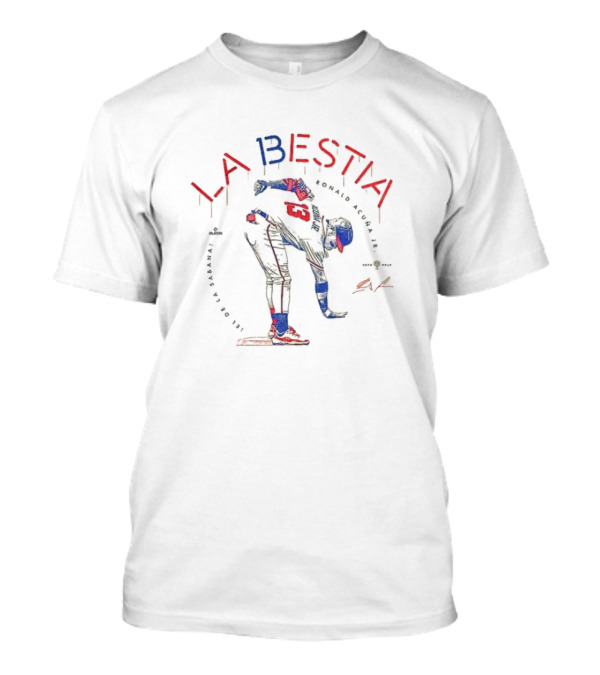 Ronald Acuna Jr La Bestia Baseball Player Dynamic Pose T-Shirt