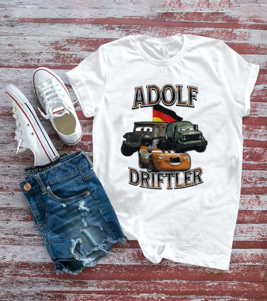 Pixar Cars Adolf Driftler Cartoon Parody T-Shirt