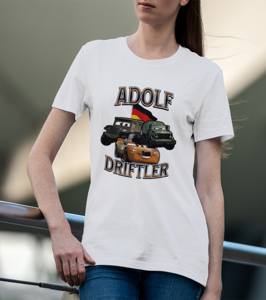 Pixar Cars Adolf Driftler Cartoon Parody T-Shirt