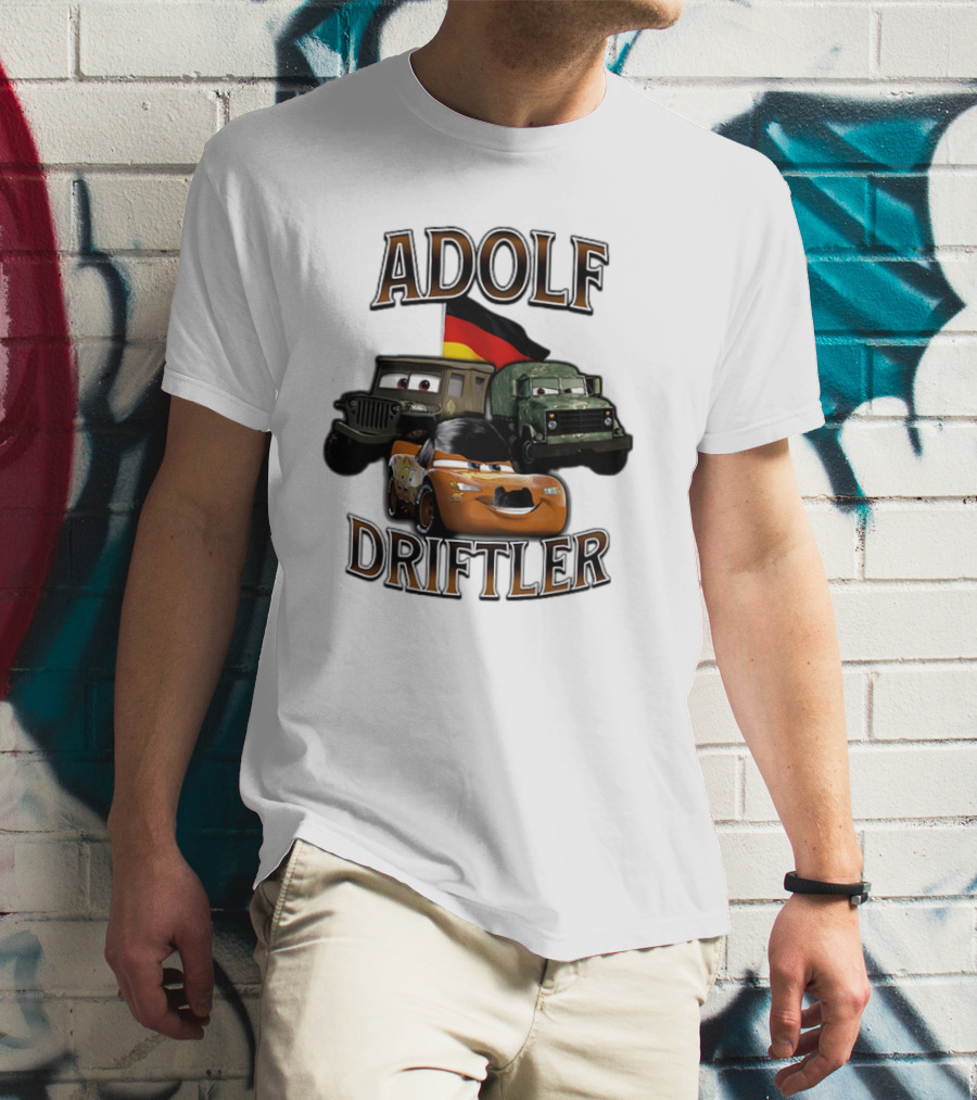 Pixar Cars Adolf Driftler Cartoon Parody T-Shirt