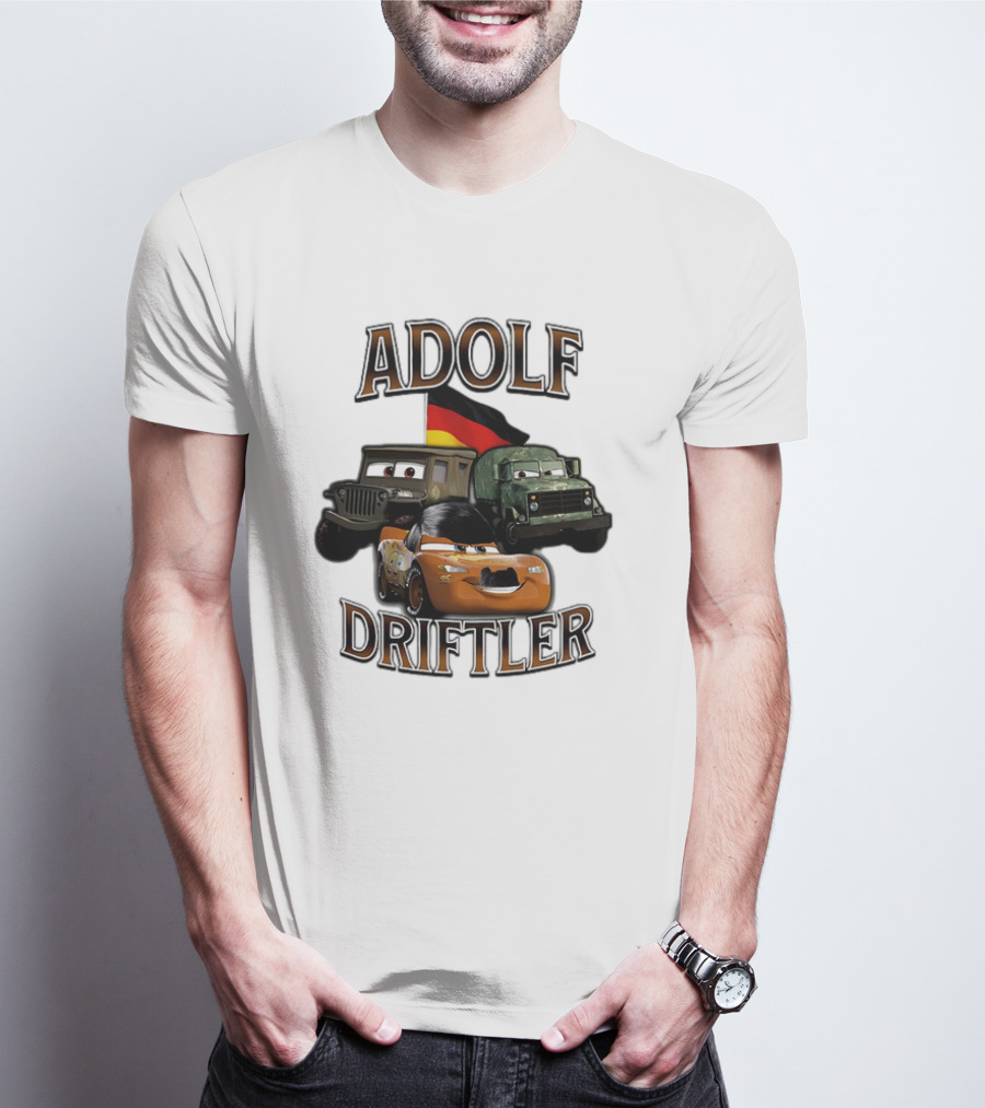 Pixar Cars Adolf Driftler Cartoon Parody T-Shirt