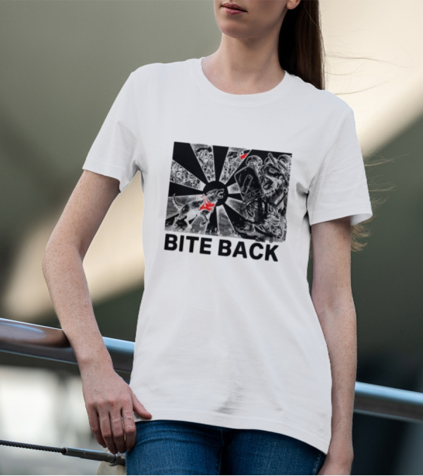 Punkwithacamera Bite Back Protest Artwork With Charging Dog And Riot Police T-Shirt