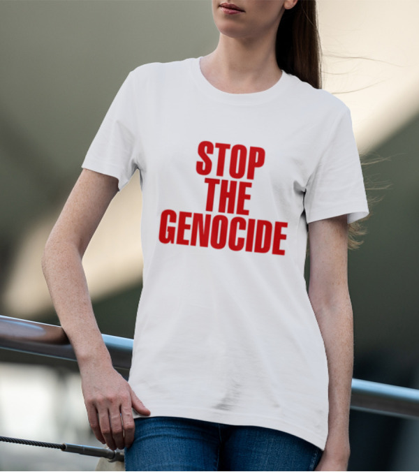 Stop The Genocide Red Bold Statement T-Shirt