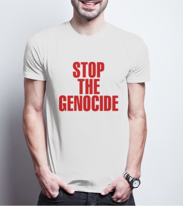 Stop The Genocide Red Bold Statement T-Shirt