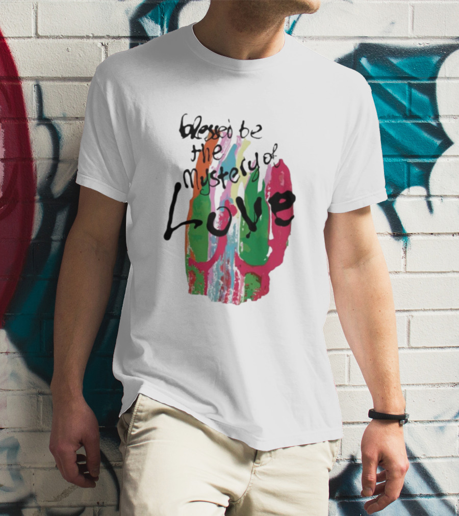 Sufjan Stevens Blessed Be The Mystery Of Love Colorful Brushstroke Typography T-Shirt