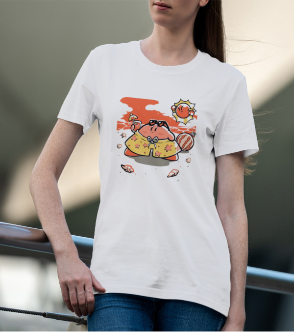 Summer Vibes Hanshumon Cute Beach Character With Sunglasses And Beach Ball T-Shirt