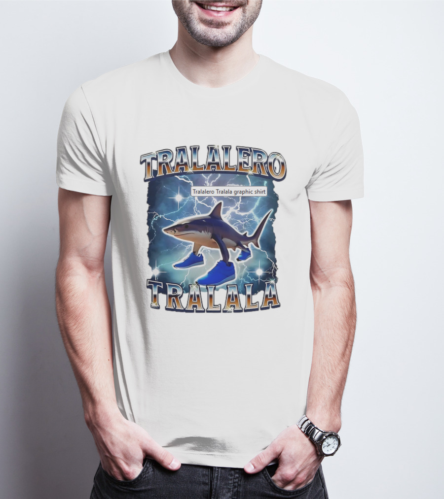 Tralalero Tralala Shark In Sneakers Electric Storm T-Shirt