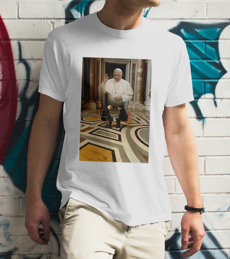 Trump Zelensky Pope Francis St Peters Basilica Meeting Scene T-Shirt