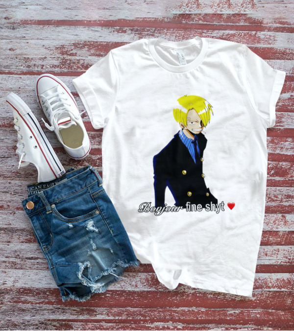 Vinsmoke Sanji Bonjour Fine Shyt Cartoon Character Heart Icon T-Shirt