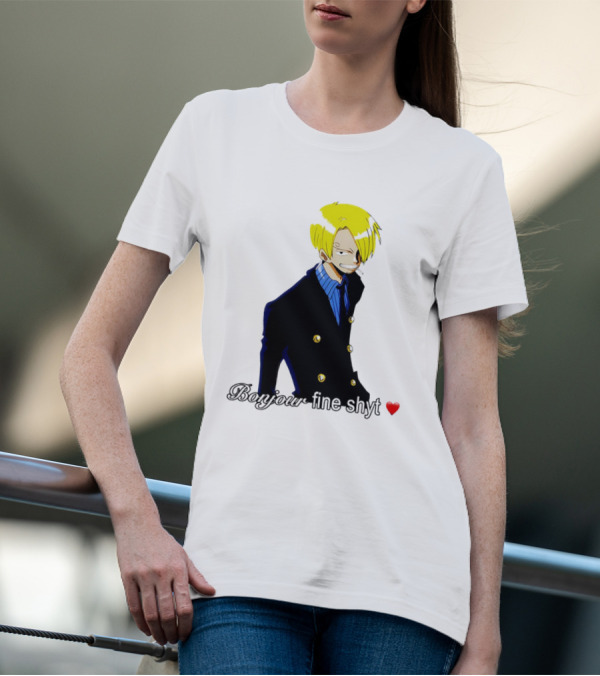 Vinsmoke Sanji Bonjour Fine Shyt Cartoon Character Heart Icon T-Shirt