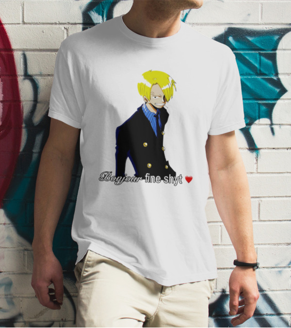 Vinsmoke Sanji Bonjour Fine Shyt Cartoon Character Heart Icon T-Shirt