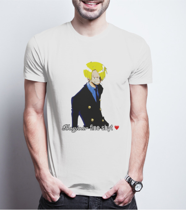 Vinsmoke Sanji Bonjour Fine Shyt Cartoon Character Heart Icon T-Shirt