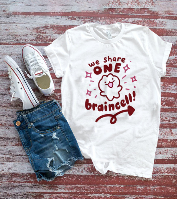 We Share One Braincell Cute Character With Heart And Sparkles T-Shirt