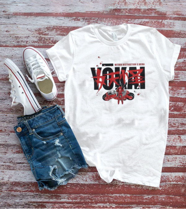 Within Destruction Akira Yokai Kanji And Motorcycle Scene T-Shirt