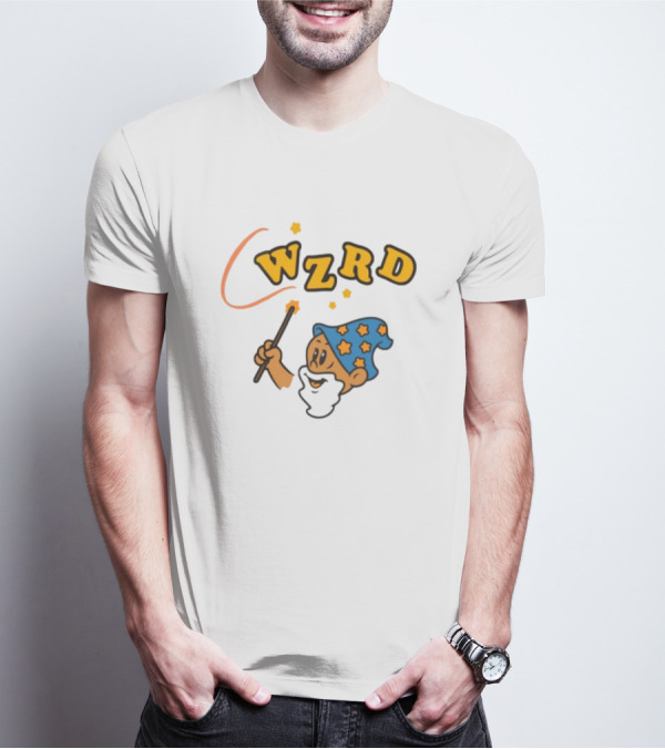 Wzrd Cartoon Wizard Wand And Stars T-Shirt
