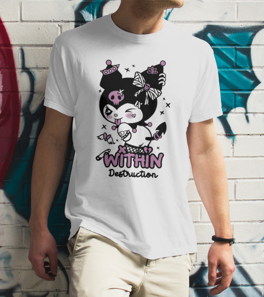 Within Destruction Devil Kitty Kuromi Skull And Bow Elements T-Shirt