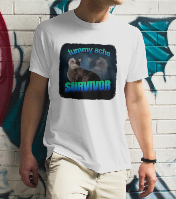 Tummy Ache Survivor Cat T-Shirt