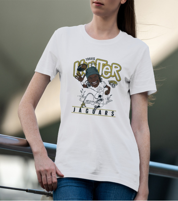 Travis Hunter Jacksonville Jaguars Caricature Football Player Illustration T-Shirt