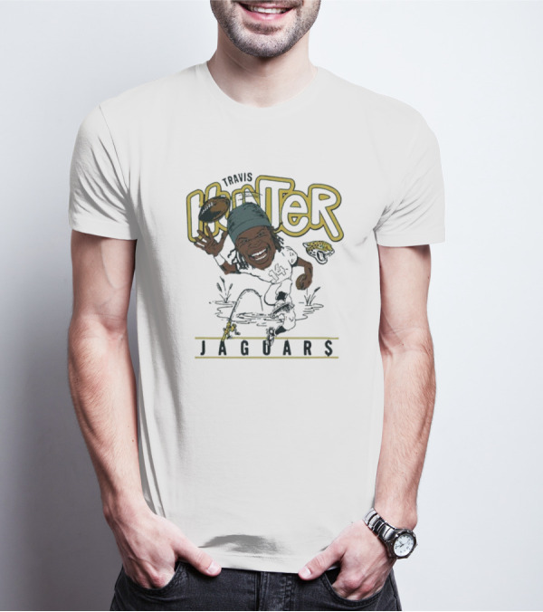 Travis Hunter Jacksonville Jaguars Caricature Football Player Illustration T-Shirt