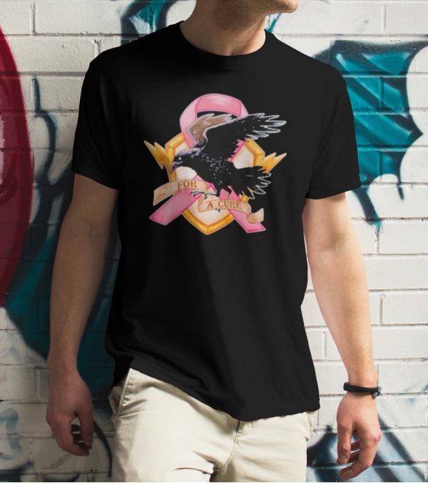 Jordan Crowe Breast Cancer Awareness Pink Ribbon Crow T-Shirt