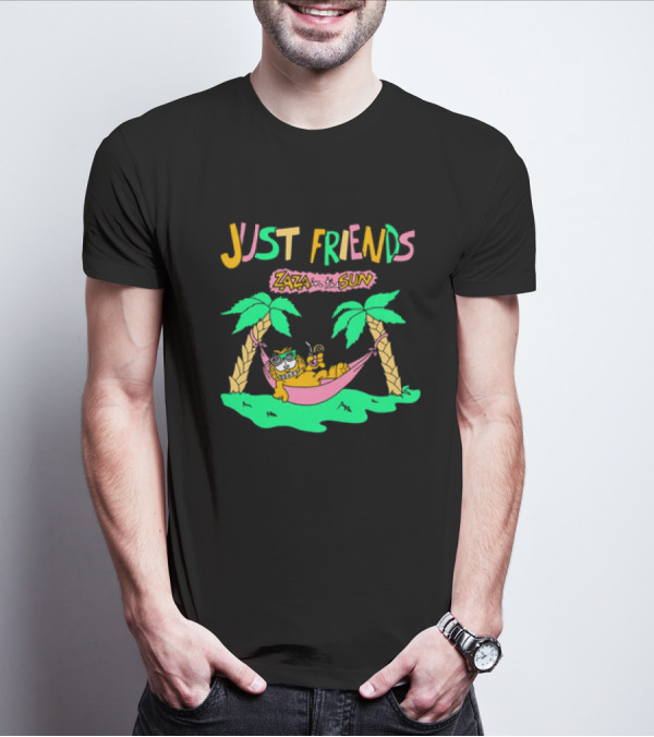 Just Friends Zaza In The Sun Relaxing In Hammock Under Palms T-Shirt
