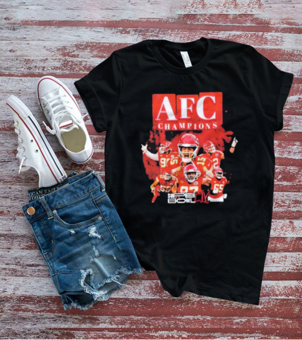 Kansas City Chiefs Patrick Mahomes AFC Champions Super Bowl LIX 2024 Victory Celebration T-Shirt