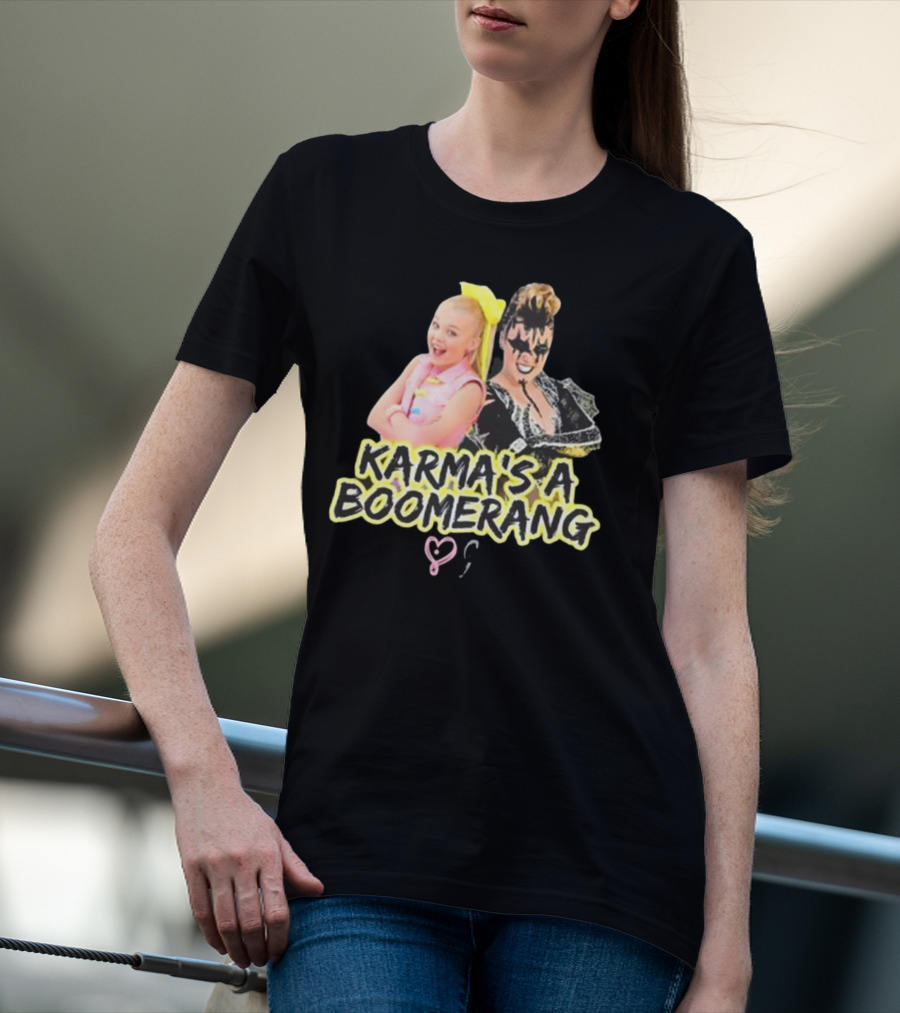 Karma's A Boomerang Pop Star And Rock Icon Style Contrast T-Shirt