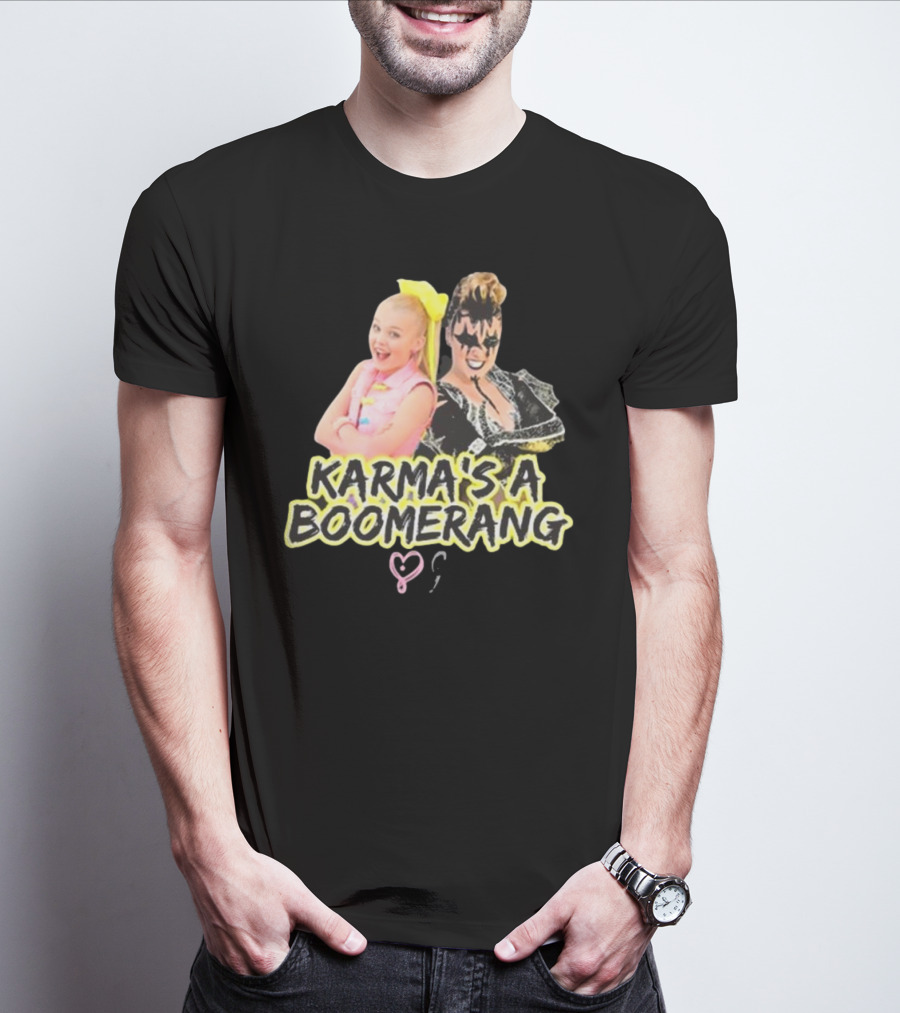 Karma's A Boomerang Pop Star And Rock Icon Style Contrast T-Shirt