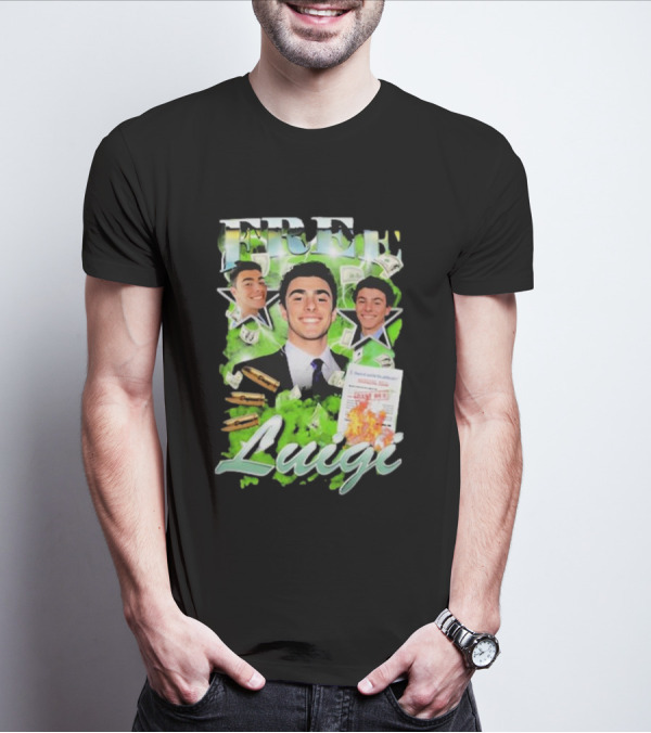 Free Luigi Keiajah Concert Green Money Stars T-Shirt