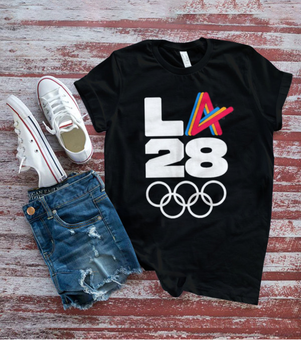 LA 2028 Olympics Multicolor Logo With Rings T-Shirt