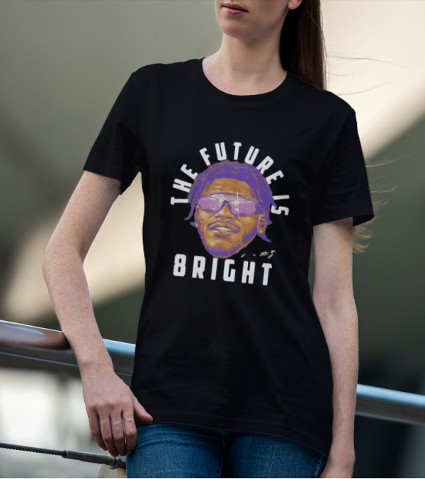 Lamar Jackson Baltimore Ravens NFL Football The Future Is Bright Vintage Sunglasses Signature T-Shirt
