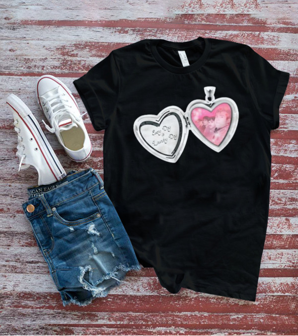 Every Day Laundry Day Heart Locket Pink Photo Charm T-Shirt