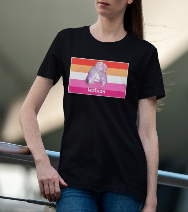 Lesbian Rat Pink And Orange LGBTQ Flag T-Shirt