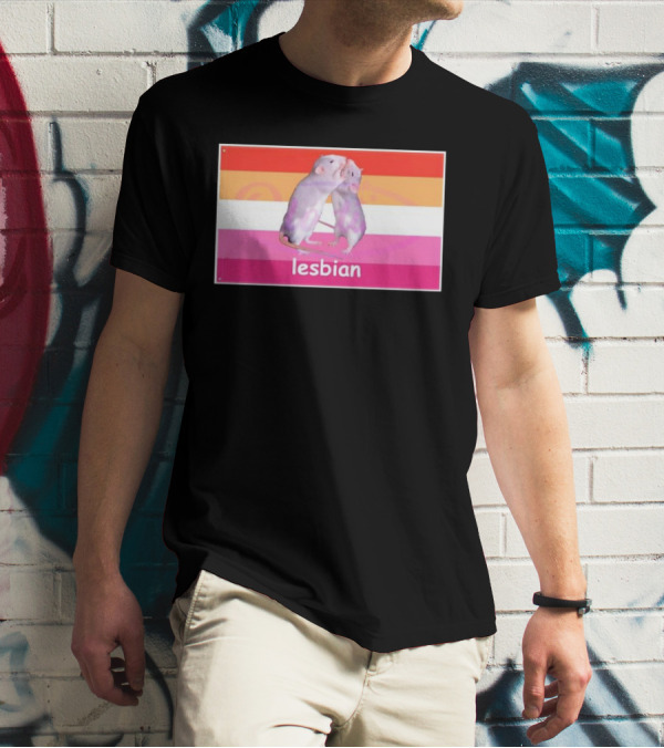 Lesbian Rat Pink And Orange LGBTQ Flag T-Shirt