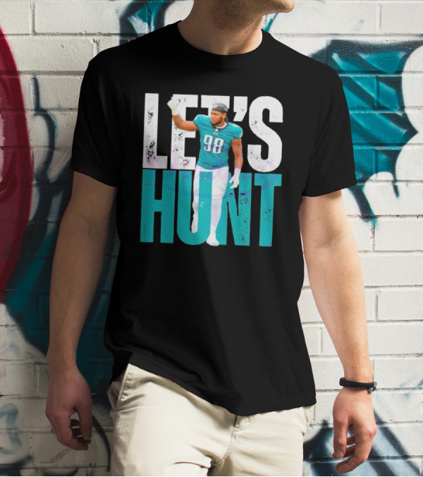 Let's Hunt Eagles Jalen Carter 98 Super Bowl LIX T-Shirt