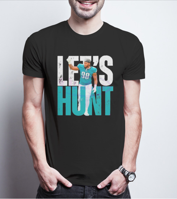 Let's Hunt Eagles Jalen Carter 98 Super Bowl LIX T-Shirt