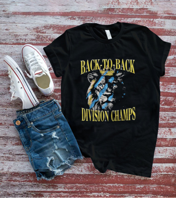 Back To Back Division Champs Lion With Crown Stripes T-Shirt