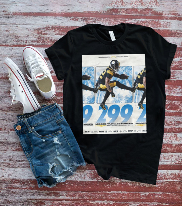 Najee Harris Running Back 299 Missed Tackles Forced Most In The NFL Since 2021 PFF T-Shirt