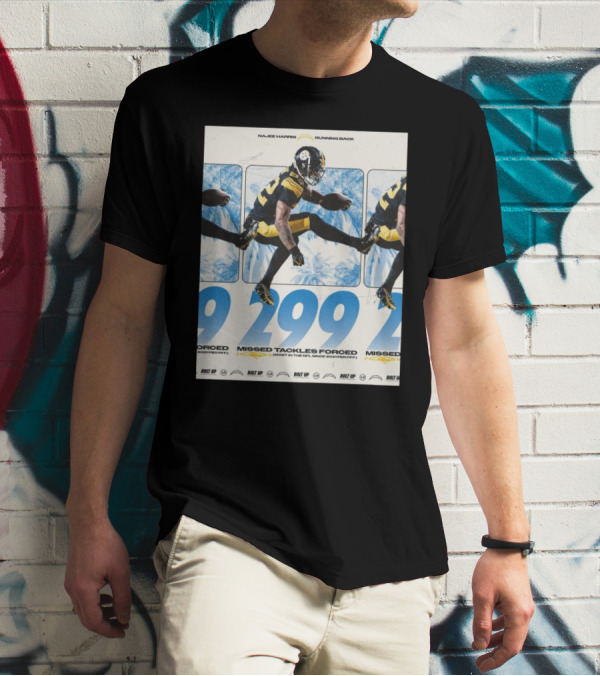 Najee Harris Running Back 299 Missed Tackles Forced Most In The NFL Since 2021 PFF T-Shirt