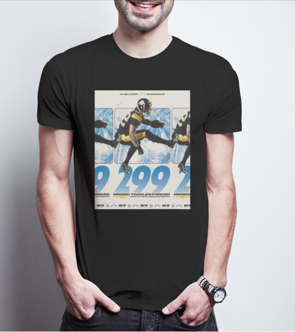 Najee Harris Running Back 299 Missed Tackles Forced Most In The NFL Since 2021 PFF T-Shirt